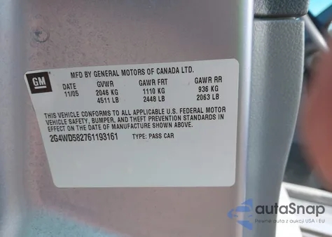 2006 Buick Lacrosse Cxl из США, поврежденный, VIN 2G4WD582761193161